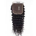 Premium #1B Natural Black Deep Wave Bundles with 5×5 Lace Closure | 100% Human Hair