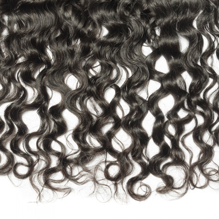 Premium #1B Natural Black Natural Wave Bundles with 13×4 Frontal | 100% Human Hair